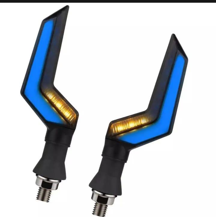 Motorcycle Turn Signals Blue Yellow ABS Durable image 1 PanguDeals Pakistan