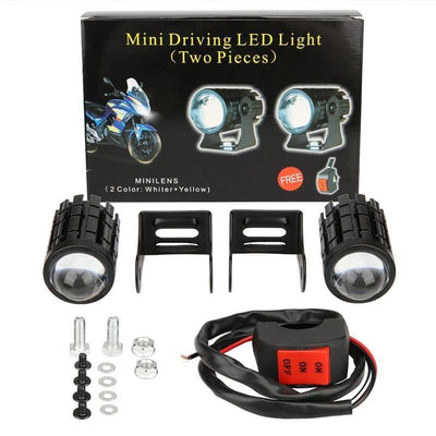 Mini Driving LED Lights White Yellow ABS Durable image 1 PanguDeals Pakistan