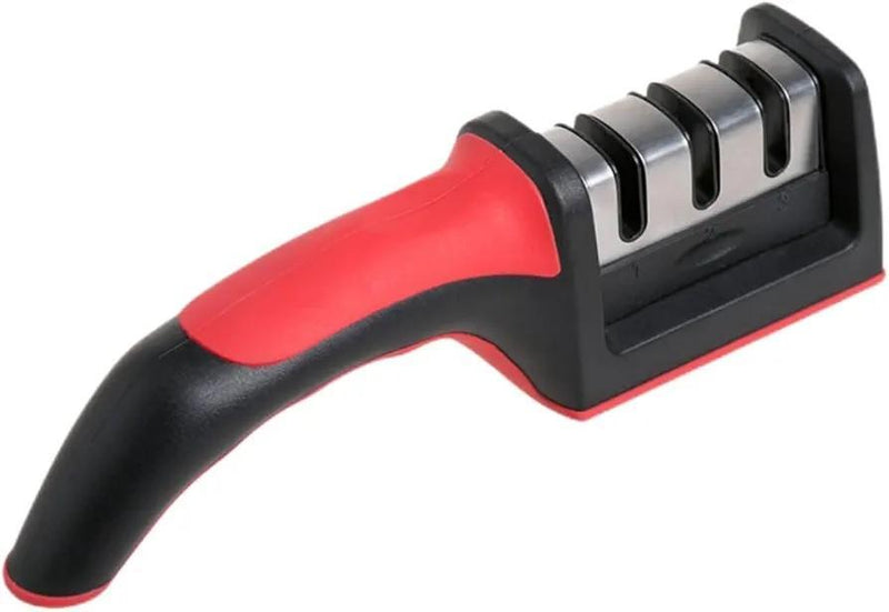Stainless Steel Knife Sharpener Red Black Grip image 1 PanguDeals Pakistan
