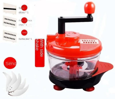 Manual Food Chopper Red Glass ABS Kitchen Tool image 1 PanguDeals Pakistan