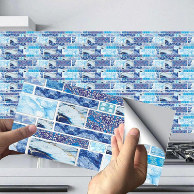 Blue Self-Adhesive Waterproof Wall Tile Stickers 150 Pcs image 1 PanguDeals Pakistan