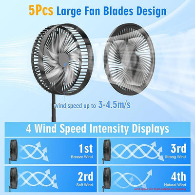 Portable Rechargeable Fan Green ABS 10W image 1 PanguDeals Pakistan