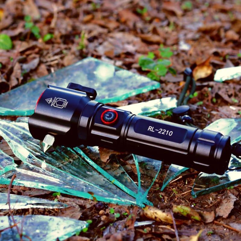 Rechargeable LED Torch with Safety Hammer & Zoom image 1 PanguDeals Pakistan