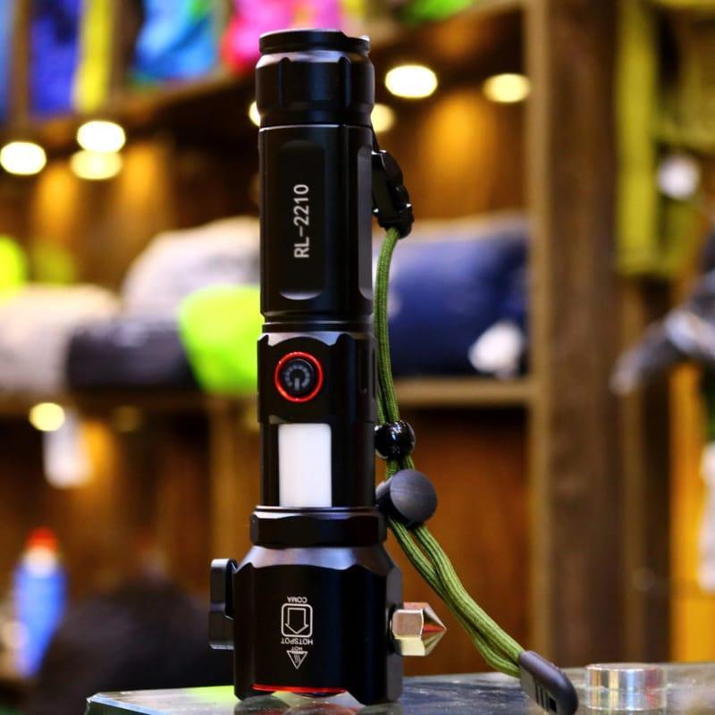 Rechargeable LED Torch Black Red Aluminum Long Range image 1 PanguDeals Pakistan