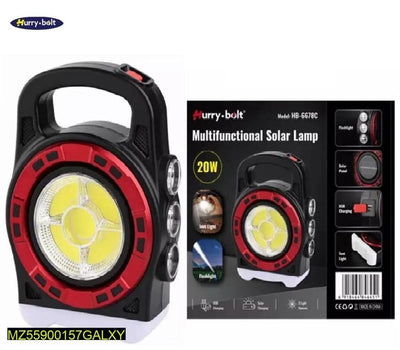 Solar Emergency Light 20W Black Red ABS image 1 PanguDeals Pakistan