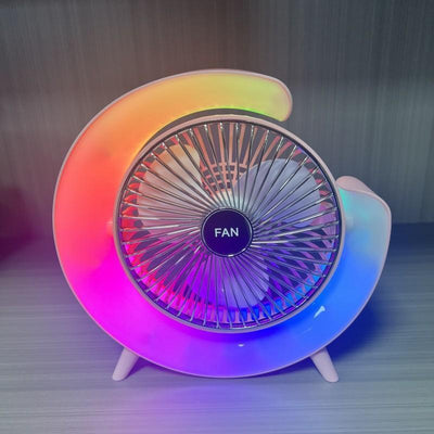 Night Light Mini Fan ABS Plastic Multicolor LED image 1 PanguDeals Pakistan