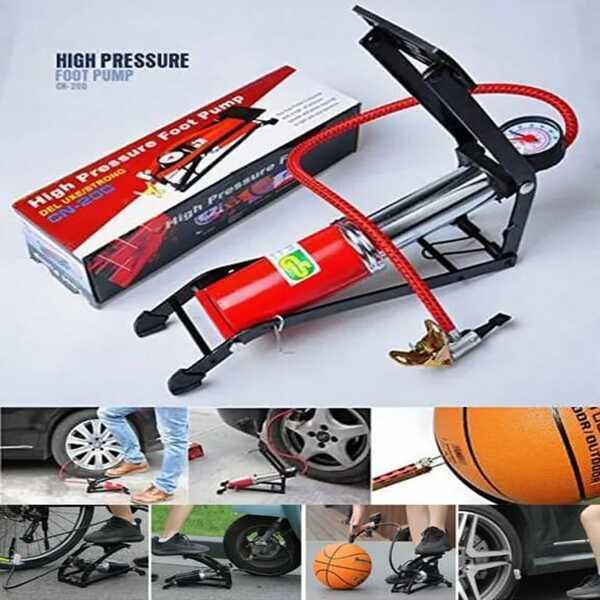Red Foot Pump for Bikes Scooters Basketball image 1 PanguDeals Pakistan