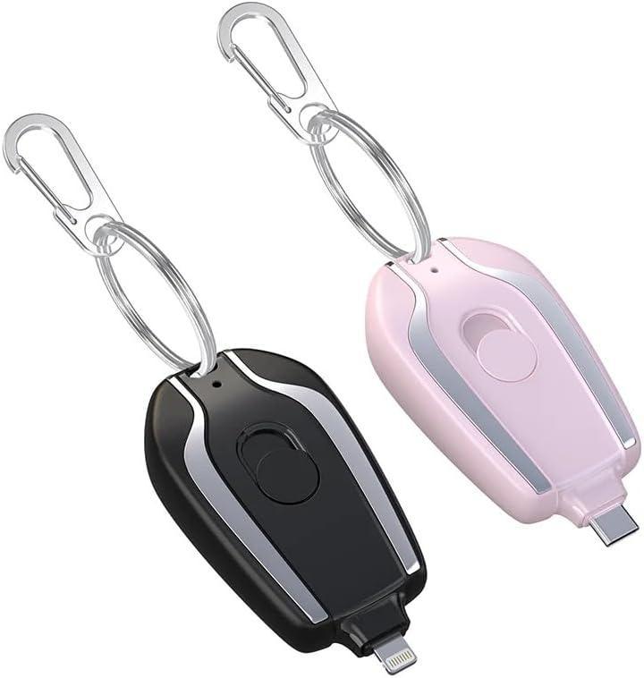 Black Keychain Power Bank with USB-C & Lightning Ports image 1 PanguDeals Pakistan