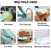 Blue Silicone Dish Washing Gloves Reusable Non-Slip image 4 PanguDeals Pakistan