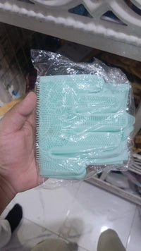 Blue Silicone Dish Washing Gloves Reusable Non-Slip image 5 PanguDeals Pakistan