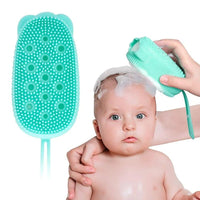 Turquoise Silicone Baby Bath Brush for Kids image 1 PanguDeals Pakistan