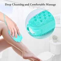 Turquoise Silicone Baby Bath Brush for Kids image 2 PanguDeals Pakistan