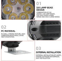 Premium Quality 6 LED Motorcycle Headlights 3000lm IP67 Waterproof image 2 PanguDeals Pakistan
