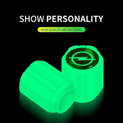 Glowing Wheel Valve Caps for Cars Bikes Bicycles ABS Green image 1 PanguDeals Pakistan