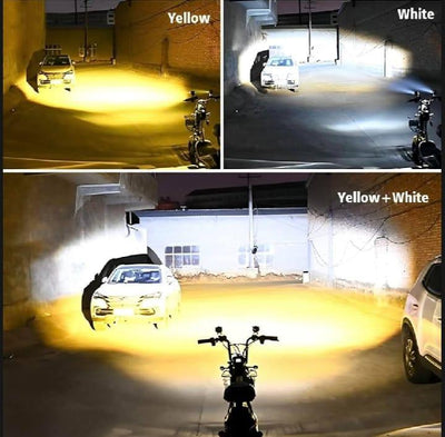 Motorcycle Dual Color LED Headlight White Yellow image 1 PanguDeals Pakistan