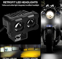 Motorcycle Dual Color LED Headlight White Yellow image 2 PanguDeals Pakistan