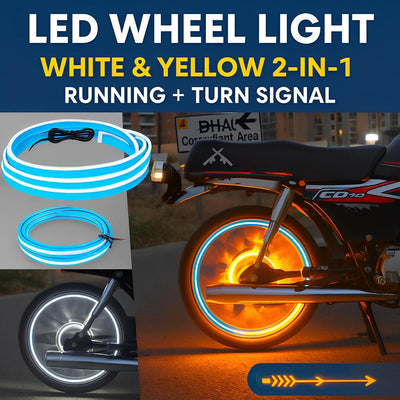 Universal Bike LED Strip Light Yellow White Waterproof image 1 PanguDeals Pakistan