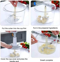2L Manual Food Chopper Gray ABS Kitchen Essential image 3 PanguDeals Pakistan