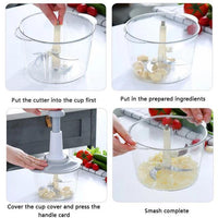 Manual Food Chopper 1.5L Gray ABS Kitchen Essential image 2 PanguDeals Pakistan