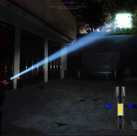 Rechargeable Flashlight with COB LED Black ABS Case image 4 PanguDeals Pakistan
