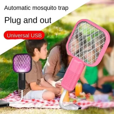 Portable Electric Mosquito Swatter Pink Black USB image 1 PanguDeals Pakistan
