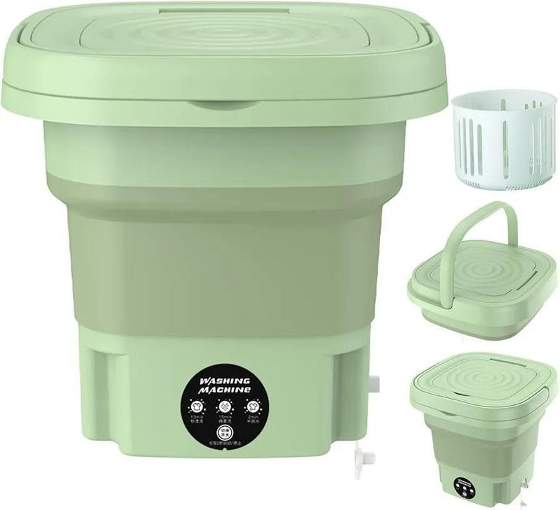 Portable Mini Washing Machine Green Silicone Foldable image 1 PanguDeals Pakistan