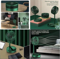 Mini Foldable Telescopic Fan Green 180° Rotation Portable Rechargeable image 2 PanguDeals Pakistan