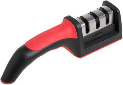 Stainless Steel Knife Sharpener Red Black Grip image 1 PanguDeals Pakistan