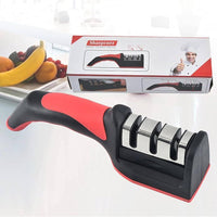 Stainless Steel Knife Sharpener Red Black Grip image 2 PanguDeals Pakistan