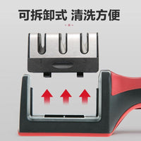 Stainless Steel Knife Sharpener Red Black Grip image 3 PanguDeals Pakistan