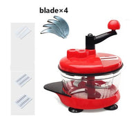 Manual Food Chopper Red Glass ABS Kitchen Tool image 2 PanguDeals Pakistan