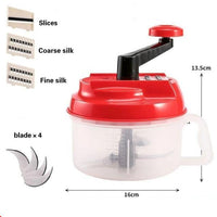 Manual Food Chopper Red Glass ABS Kitchen Tool image 3 PanguDeals Pakistan