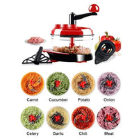 Manual Food Chopper Red Glass ABS Kitchen Tool image 5 PanguDeals Pakistan