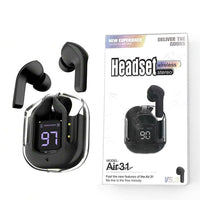 Black Noise-Cancelling Earbuds Air34 with Fast Charge image 1 PanguDeals Pakistan