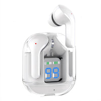 Stylish Grey Bluetooth Earbuds with Clear Case image 2 PanguDeals Pakistan