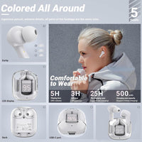 Stylish Grey Bluetooth Earbuds with Clear Case image 3 PanguDeals Pakistan