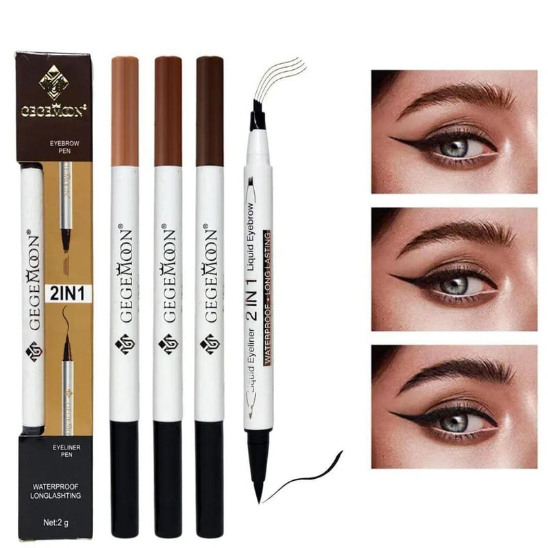 2 in 1 Waterproof Eyebrow & Eyeliner Pen image 1 PanguDeals Pakistan
