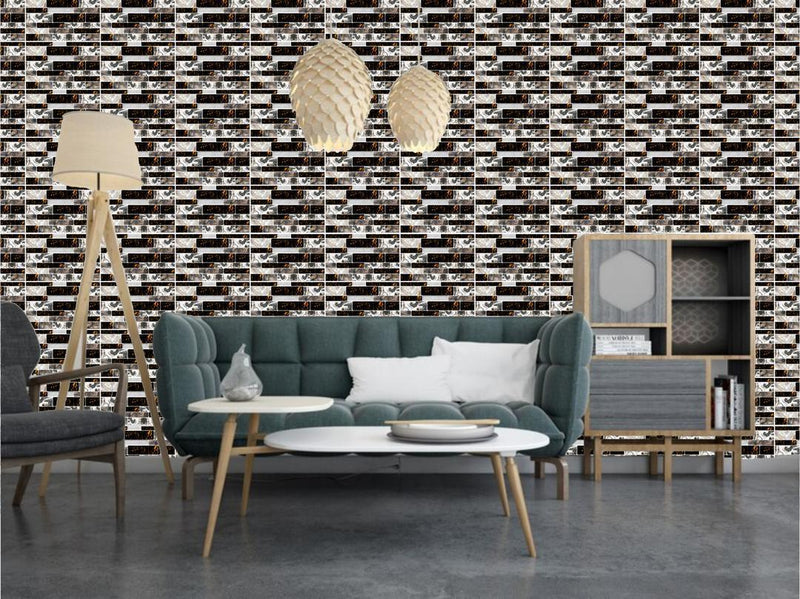 Modern Quartz Wall Tiles Black 100Pcs Waterproof Self Adhesive image 1 PanguDeals Pakistan