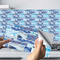 Blue Self-Adhesive Waterproof Wall Tile Stickers 150 Pcs image 1 PanguDeals Pakistan
