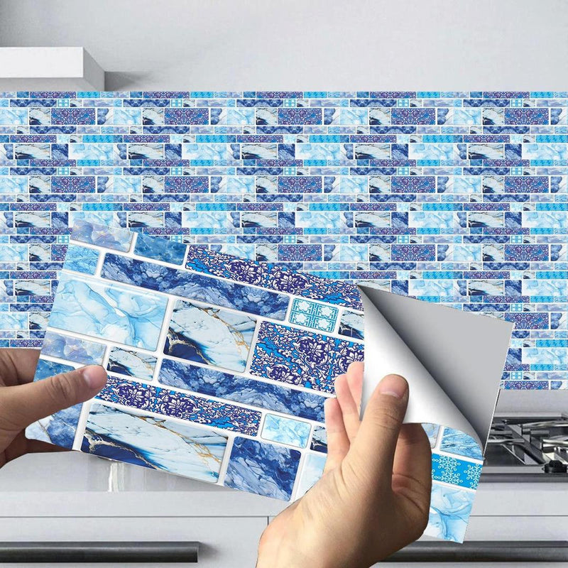 Blue Self-Adhesive Waterproof Wall Tile Stickers 150 Pcs image 1 PanguDeals Pakistan