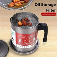 Stainless Steel Oil Strainer Pot Silver Grey image 5 PanguDeals Pakistan