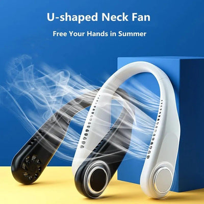 U-Shaped Neck Fan Black Adjustable Breeze image 1 PanguDeals Pakistan
