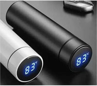 Digital Temperature Insulated Water Bottle Black White Stainless Steel image 1 PanguDeals Pakistan