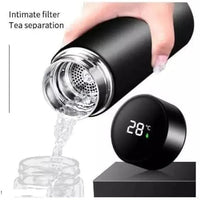 Digital Temperature Insulated Water Bottle Black White Stainless Steel image 5 PanguDeals Pakistan