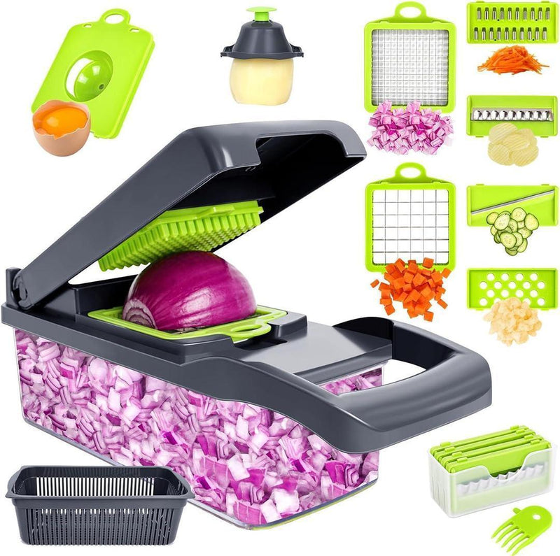 Green ABS Vegetable Cutter 1 Pc Kitchen Tool image 1 PanguDeals Pakistan