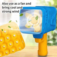 Kids Bubble Gun Blue Yellow Plastic Outdoor Toy image 2 PanguDeals Pakistan