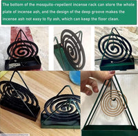 Mosquito Coil Stand Black Metal Triangular Deep Groove image 1 PanguDeals Pakistan