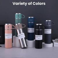 Black Stainless Steel Vacuum Flask Set for Hot Cold Drinks image 4 PanguDeals Pakistan