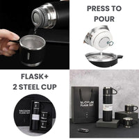 Black Stainless Steel Vacuum Flask Set for Hot Cold Drinks image 5 PanguDeals Pakistan