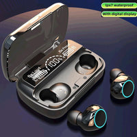 Black Bluetooth Earbuds with Charging Case & Digital Battery Display image 2 PanguDeals Pakistan